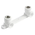 Водорозетка PRO AQUA Дн20х1/2″ Ру25 комбинированная, двойная, с креплением, полипропиленовая, внутренняя резьба/под приварку, белая