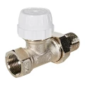 Клапан термостатический ROMMER RVT-0001 1/2″ Ду15 Ру10 для радиаторов, прямой, ручное регулирование, внутренняя-наружная резьба, корпус - латунь CW617N, уплотнение - EPDM