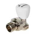Клапан ручной регулировки ROMMER RVR-0002 3/4″ Ду20 Ру10 для радиаторов, угловой, корпус - латунь, покрытие - никель, уплотнение - EPDM