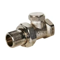 Клапан запорно-балансировочный ROMMER RVL-0001 1/2″ Ду15 Ру10 для радиаторов, прямой, корпус - латунь, покрытие - никель, уплотнение - EPDM