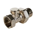 Клапан запорно-балансировочный ROMMER RVL-0001 3/4″ Ду20 Ру10 для радиаторов, прямой, корпус - латунь, покрытие - никель, уплотнение - EPDM