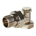 Клапан запорно-балансировочный ROMMER RVL-0002 3/4″ Ду20 Ру10 для радиаторов, угловой, корпус - латунь, покрытие - никель, уплотнение - EPDM