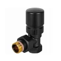 Клапан термостатический STOUT DESIGN SVTD-0002 1/2″ Ду15 Ру10 для радиаторов, угловой, ручное регулирование, внутренняя-наружная резьба, корпус - латунь CW617N, уплотнение - EPDM, цвет - черный