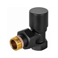 Клапан запорно-балансировочный STOUT DESING SVLD-0002 1/2″ Ду15 Ру10 для радиаторов, угловой, корпус - латунь, уплотнение - EPDM, цвет - черный
