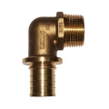 Угольник-переходник РЕХАУ Rautitan RX+ Дн32х3/4″ Ру10 для труб PEх, присоединение - аксиальное/ наружная резьба, корпус - бронза 14563511001