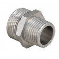 Бочонок (ниппель) переходной Remsan 1/2″х3/8″ Ду15х10 Ру16, наружная резьба, латунный, никелерованный