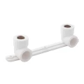 Настенный комплект с угловыми водорозетками Remsan Дн20х1/2″ Ру25, комбинированный, двойной, присоединение - под приварку / внутренняя резьба, материал - полипропилен, цвет - белый