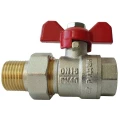 Кран шаровой Ридан BVR-FR 1/2″ Ду15 Ру40 полнопроходной, двухходовой, корпус - латунь, уплотнение - PTFE, внутренняя резьба / накидная гайка, ручка-бабочка