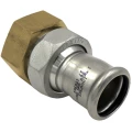 Муфта RM Inoxpres Дн15х1/2″ Ру16 разъемная, пресс / внутренняя резьба, корпус - нержавеющая сталь + латунь