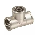 Тройник РосТурПласт 1 1/4″ Ду32 Ру25, корпус - латунь, покрытие - никель, присоединение - внутренняя резьба Тройник РосТурПласт 1 1/4″ Ду32 Ру25, корпус - латунь, покрытие - никель, присоединение - внутренняя резьба