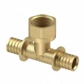 Тройник аксиальный РосТурПласт Дн16х1/2″x16 Ру16 корпус - латунь, присоединение - аксиальное/внутренняя резьба