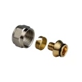 Адаптер РосТурПласт Дн16x2.0x3/4″ Ру16 для полиэтиленовых труб системы OMEGA, корпус - латунь, присоединение - внутренняя резьба (евроконус)