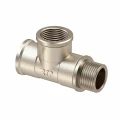 Тройник РосТурПласт В/В/Н 1/2″ Ду15x15x15 Ру40 переходной, корпус - латунь, покрытие - никель