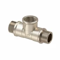 Тройник РосТурПласт Н/В/Н 1/2″ Ду15x15x15 Ру40 переходной, корпус - латунь, покрытие - никель