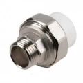 Муфта PP-R комбинированная РосТурПласт Дн20х3/4″ Ру25 разъемная белая НР