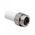 Муфта PP-R комбинированная разъемная РосТурПласт Дн20х1/2″ Ру25 белая наружная пайка/ВР