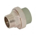 Муфта PP-R комбинированная РосТурПласт Дн20х1/2″ Ру25 разъемная серая НР