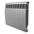 Радиатор биметаллический Royal Thermo BiLiner 500 /Silver Satin 8 секций, площадь помещения до 12 м2, боковое подключение, настенный, напольный, серебристо-серый