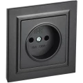 Розетка IEK BRITE 1-местная для скрытой установки для скрытой установки без заземления 10А в сборе, цвет - черный Розетка IEK BRITE 1-местная для скрытой установки для скрытой установки без заземления 10А в сборе, цвет - черный