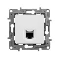 Розетка компьютерная Legrand Etika 1-местная скрытой установки RJ45 кат.5E, UTP, механизм, цвет - белый