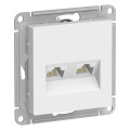 Розетка компьютерная Systeme Electric AtlasDesign 2-местная RJ45+RJ45 кат.5E, механизм, цвет - лотос