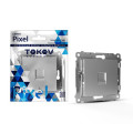 Розетка компьютерная TOKOV ELECTRIC Pixel 1-местная скрытой установки RJ45 кат.5E, механизм, цвет - алюминий