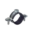 Хомут трубный 1/2″ Ду15 (Дн20-24) c резиновой прокладкой, без комплекта, M12, корпус - оцинкованная сталь
