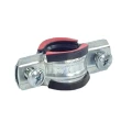 Хомут трубный 3/4″ Ду20 (Дн25-30) c резиновой прокладкой, без комплекта, M8, корпус - оцинкованная сталь