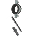 Хомут трубный Strongman 1 3/4″ Ду45 (Дн53-58) c резиновой прокладкой, в комплекте винт-шуруп,дюбель, M8, корпус - оцинкованная сталь