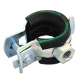Хомут трубный MUPRO OPTIMAL 3/4″ Дн23-27 сталь оцинкованная с резиновой прокладкой, присоединительный размер М8