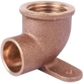 Угольник Sanha 4472g Дн15x1/2″ Ру40 ВП - ВР, с креплением, для медных труб, бронза, с 2 точками крепежа