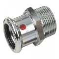 Муфта Sanha Therm 24243G Дн18x1/2″ Ру16 переходная, прессовые, ВПр-НР, корпус - нержавеющая сталь