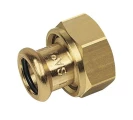 Муфта Sanha 8359G Ду22x1″ Py16 ВПр-ВР, пресс-фитинг, разъемное соединение, корпус-бронза, с плоским уплотнением