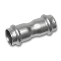 Муфта Sanha 9270 NiroSan-Press Ду15 Ру16, двойная, присоединение - внутренний выход под пресс, корпус-нержавеющая сталь, уплотнение - EPDM