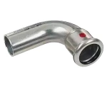 Отвод Sanha Therm 24001A Дн15 Ру16 прессовой, ВПр-НПр, угол 90°, корпус - нержавеющая сталь
