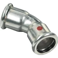 Отвод Sanha Therm 24041 Дн42 Ру16 прессовой, ВПр-ВПр, угол 45°, корпус - нержавеющая сталь
