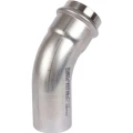 Отвод Sanha 9040 Дн15 Ру16 прессовой, ВПр-НПр, угол 45°, корпус - нержавеющая сталь