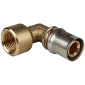 Угольник SANHA 125090G 1/2″ Ду16 Ру10 90° для металлических труб, корпус - латунь, присоединение - внутренняя резьба / пресс