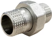 Соединитель SANTECHSYSTEMS 1/2″ Ду15 прямой разъемное соединение американка наружная-наружная резьба, уплотнение - круглая прокладка O-ring, корпус – латунь, покрытие-никель