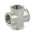 Крестовина прямая SantechSystems 1/2″ Ду15 Ру16 латунная, резьбовая, ВР/ВР, никелированная