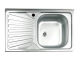 Мойка накладная Trio 80x50 правосторонняя 800х500x130 нержавеющая сталь 0.4 мм , выпуск 1 1/2″, без сифона