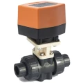 Кран шаровой 2-ходовой SMART QT90082 1/2″ Дн15 Ру16 муфтовый, НПВХ, патрубки под клей, с электроприводом 220 В