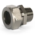 Муфта переходная Stahlmann SSML Ду20х20 (20Ax3/4) Ру12, корпус - латунь с никелированным покрытием, присоединение - наружная / обжим, уплотнение - силиконовая резина