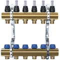 Коллекторная группа Stahlmann IWS 1″x3/4″x2 Ду25х20 Ру10 под евроконус, с расходомерами, латунь