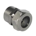 Муфта STAHLMANN 15Aх1/2″ Ду15x15 Ру15, латунная, никелерованная, внутренняя резьба/обжим