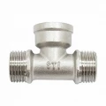 Тройник латунный STI Ду15 (1/2″) Н-В-Н никелированный