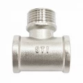 Тройник латунный STI Ду15 (1/2″) В-Н-В никелированный