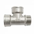 Тройник латунный STI Ду15 (1/2″) В-В-Н никелированный