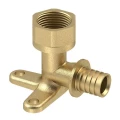 Водорозетка аксиальная STI Дн16х3/4″ Ру10 с внутренней резьбой, латунная, для труб из сшитого полиэтилена