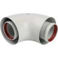 Адаптер STOUT угловой с Ду60x100 на Ду60x100 90° для Baxi, Viessmann, коаксиальный